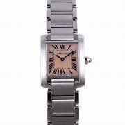 カルティエ　CARTIER　タンクフランセーズ　SS/SM　ピンクシェル　クォーツ　W51028Q3　レディース　新品