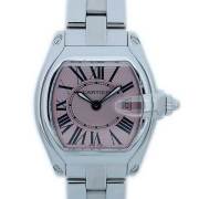 カルティエ　CARTIER　ロードスター　レディース　W62017V3　ピンク　替ベルト付き　クォーツ　新品