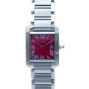 カルティエ　CARTIER　タンクフランセーズSS/SM　レディース　W51030Q3　ラズベリーダイアル　10周年記念