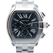 カルティエ　CARTIER　ロードスタークロノ　ブラック　W62020X6　自動巻き　替えベルト付