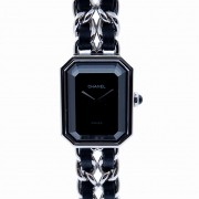 シャネル　CHANEL　プルミエール　SS　黒革　Sサイズ　H0451S　クォーツ　レディース