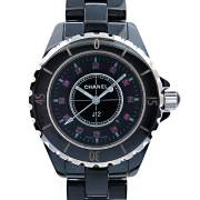 シャネル　CHANEL　J12　黒セラミック　12Pルビー　H1634　レディース　クォーツ　33mm　200m防水　新品