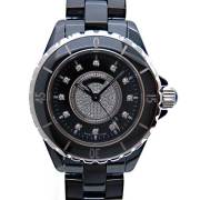 シャネル　CHANEL　J12　黒セラミック　H2122　センターメレダイヤ　33mm　レディース　新品