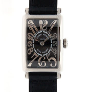 フランクミュラー　FRANCK MULLER　ロングアイランド　レリーフ　902QZ　レディース　SS　ブラック　革　新品