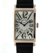 フランクミュラー　FRANCK MULLER　ロングアイランド　952QZ　ミディアムサイズ　K18WG　シルバー　革ベルト　新品
