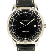 ロンジン　LONGINES　サンティミエ　L2.766.4.59.3　ブラック　41mm　革　新品