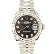 ロレックス　ROLEX　レディ デイトジャスト 28　279384RBR　ベゼルダイヤ　ダークグレー　SS×WG　新品