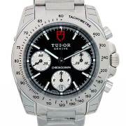 チューダー(チュードル)　TUDOR　スポーツクロノグラフ　20300　メンズ　自動巻　ブラック　白目玉　3連ブレス　新品