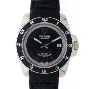 チューダー(チュードル)　TUDOR　グランツァーデイト　20050N　自動巻　41mm　SS　ブラック　革　新品