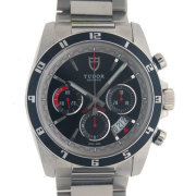 チューダー(チュードル)　TUDOR　グランツアークロノ　20530N　自動巻　42mm　SS　ブラック　新品