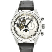 ゼニス　ZENITH　クロノマスターオープン ムーンフェイズ　03.2160.4047/01.C713　45mm　シルバー　USED　中古