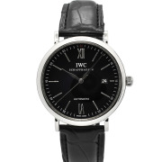 IWC　ポートフィノ　IW356502　40mm　ブラック　革ベルト　USED　中古