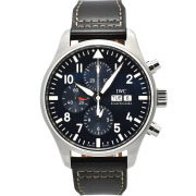 IWC　パイロットウォッチ クロノグラフ プティ・プランス　IW377714　デイデイト　ブルー　43mm　自動巻　USED　中古