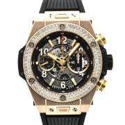 ウブロ　HUBLOT　ビッグバン ウニコ キングゴールド ベゼルダイヤ　411.OX.1180.RX.1104　ラバーベルト　USED　中古