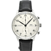 IWC　ポルトギーゼ クロノグラフ　IW371605　シルバー　青針　41mm　USED　中古