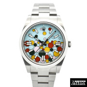 ロレックス　ROLEX　オイスターパーペチュアル 41　Ref.124300　ターコイズブルー/セレブレーションモチーフ　41mm　未使用品