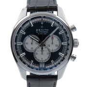 ゼニス　ZENITH　エルプリメロ　36000VpH　03.2040.400/22.C496　SS　ブラック　42mm　革　USED　中古