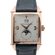 ジラール・ペルゴ　GIRARD PERREGAUX　ヴィンテージ1945　ビッグデイト　ムーンフェイズ　25800　18KRG　シルバー　革ベルト　USED  中古