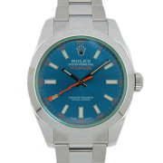 ロレックス　ROLEX　ミルガウス　116400GV　Zブルー　グリーンガラス　SS　自動巻　未使用品