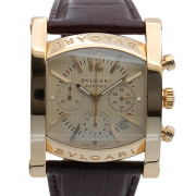 ブルガリ　BVLGARI　アショーマクロノグラフ　AA48C13GLDCH　18KYG　アイボリー　自動巻き　48mm　　革ベルト　USED　中古