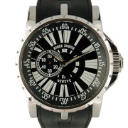 ロジェ・デュブイ　ROGER DUBUIS　エクスカリバー　EX45 77 9 9.71R　SS　45mm　ブラック　ラバーベルト　世界888本限定　USED　中古