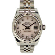 ロレックス　ROLEX　デイトジャスト　レディース　Ref.179174NG　ピンクシェル　10Pダイヤ　M番　USED　中古