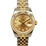 ロレックス　ROLEX　デイトジャスト　Ref.179173G　シャンパン　10Pダイヤ　SS/18KYG　新品アウトレット