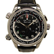 ゼニス　ZENITH　パイロット ダブルマティック　03.2400.4046/21.C721　SS　45mm　ブラック　革ベルト　USED　中古