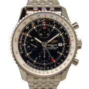 ブライトリング　BREITLING　ナビタイマーワールド　A242B26NP　GMT　自動巻　ブラック　45mm　USED　中古