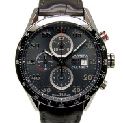 タグホイヤー　TAG HEUER　カレラタキメータークロノグラフ　キャリバー1887　CAR2A11.FC6313　アンスラサイト　SS　43mm　革ベルト　USED　中古