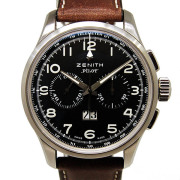 ゼニス　ZENITH　パイロット ビッグデイト スペシャル　03.2410.4010/21.C722　SS　42mm　ブラック　革ベルト　USED　中古