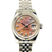 ロレックス　ROLEX　デイトジャスト　レディース　Ref.179174NG　ピンクシェル　10Pダイヤ　ランダム番　USED　中古