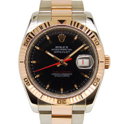 ロレックス　ROLEX　ターノグラフ　Ref.116261　18KPG×SS　ブラック　D番ルーレット　36mm　USED　中古