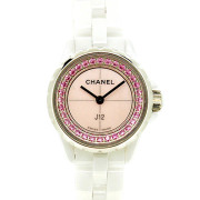 シャネル　CHANEL　J12 XS　H5512　19mm　ピンクサファイア　レディース　ホワイトセラミック　クォーツ　世界1200本限定　USED　中古
