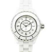 シャネル　CHANEL　J12　33mm　レディース　H2422　ホワイト　8Pダイヤ　シェル　USED　中古