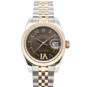 ロレックス　ROLEX　デイトジャスト 179171　ブラウンローマ　VIダイヤ　18KPG×SS　自動巻　ランダム番　USED　中古