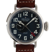 ゼニス　ZENITH　パイロット アエロネフ タイプ20  GMT　03.2430.693/21.C723　SS　45mm　ブラック　革ベルト　新品