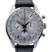 ゼニス　ZENITH　エルプリメロ410　03.2091.410/01.C494　SS　ムーンフェイズ　42mm　シルバー　革　新品