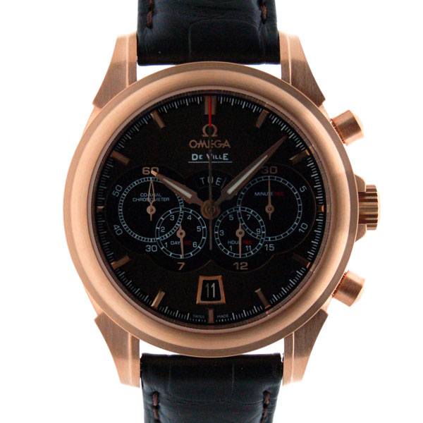 オメガ　OMEGA　デビル　コーアクシャルクロノ　422.53.41.52.13.001　レッドゴールド　41mm　ブラック　新品