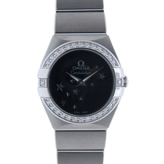 オメガ　OMEGA　コンステレーション　ダイヤベゼル　123.15.24.60.01.001　レディース　SS　ブラック　新品