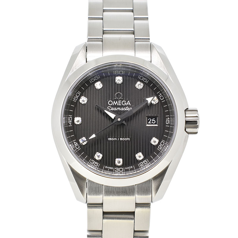 オメガ　OMEGA　シーマスター　 アクアテラ　231.10.30.60.56.001　レディース　30mm　SS　グレー　11Pダイヤ　クォーツ　新品