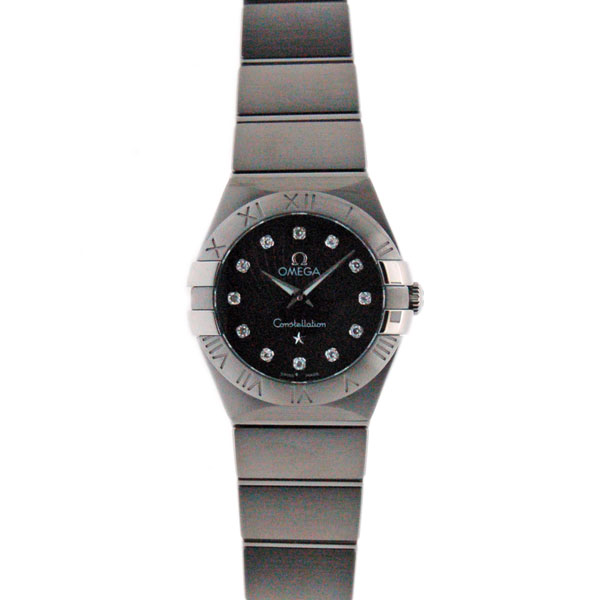 オメガ　OMEGA　コンステレーション　ブラッシュ　123.10.24.60.51.001　レディース　SS　ブラック　12Pダイヤ　新品