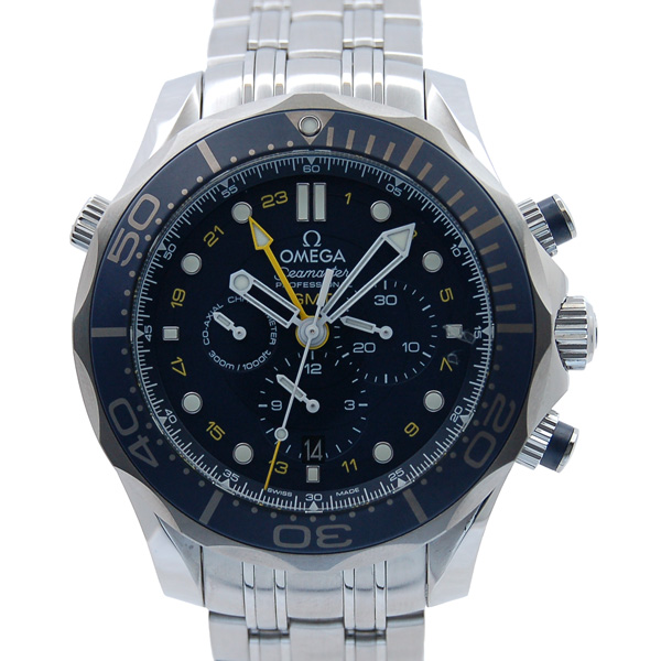 オメガ　OMEGA　シーマスター300　コーアクシャル　GMT　クロノグラフ　212.30.44.52.03.001　ブルー　44mm　新品