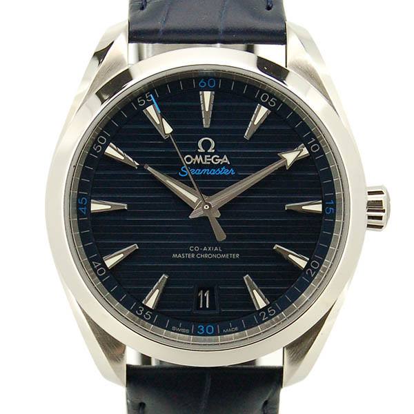 オメガ　OMEGA　シーマスター　アクアテラ　マスタークロノメーター　220.13.41.21.03.001　ブルー　革ベルト　新品