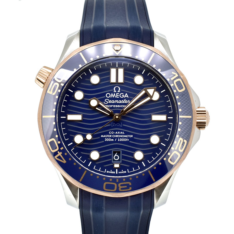 オメガ　OMEGA　シーマスター300 コーアクシャル マスタークロノメーター　210.22.42.20.03.002　ブルー　42mm　ラバーベルト　新品