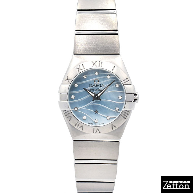 オメガ　OMEGA　コンステレーション ブラッシュ クォーツ　123.10.24.60.57.001　24mm　ブルーシェル/12Pダイヤ　新品