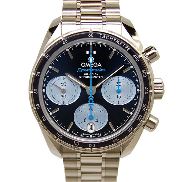 オメガ　OMEGA　スピードマスター 38 コーアクシャル オービス　324.30.38.50.03.002　SS　38mm　ブルー　新品