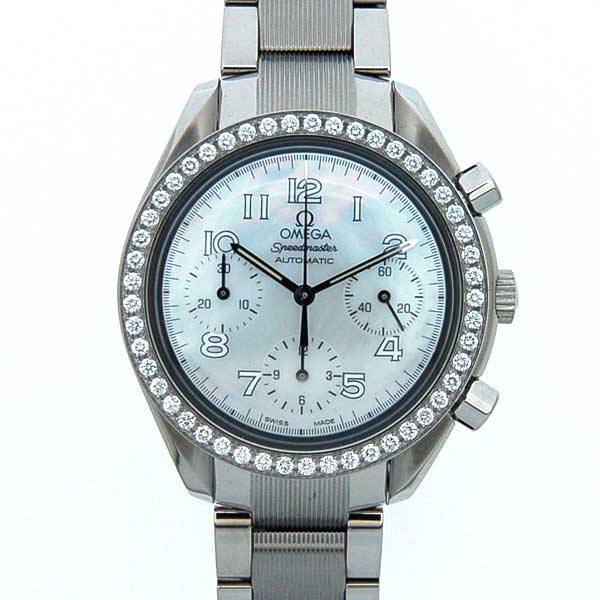 オメガ　OMEGA　スピードマスター　ベゼルダイヤ　3515-70　SS　38mm　自動巻　ホワイトシェル　新品