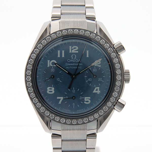 オメガ　OMEGA　スピードマスター　ベゼルダイヤ　3515-73　SS　38mm　自動巻　ブラックシェル　新品