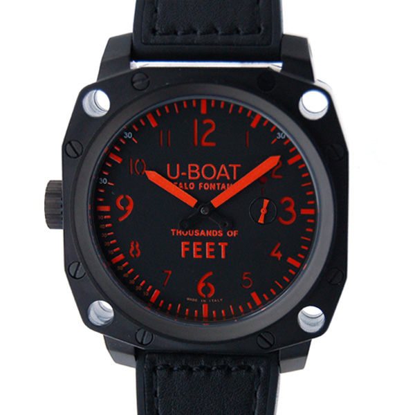 U-BOAT　ユーボート　サウザンズオブフィート　PVD　SS　50mm　ブラック/オレンジ　手巻き　新品